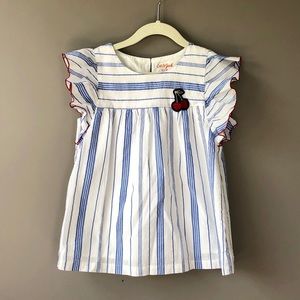Cat & Jack Target Girls Cherry Stripe Top M 7/8